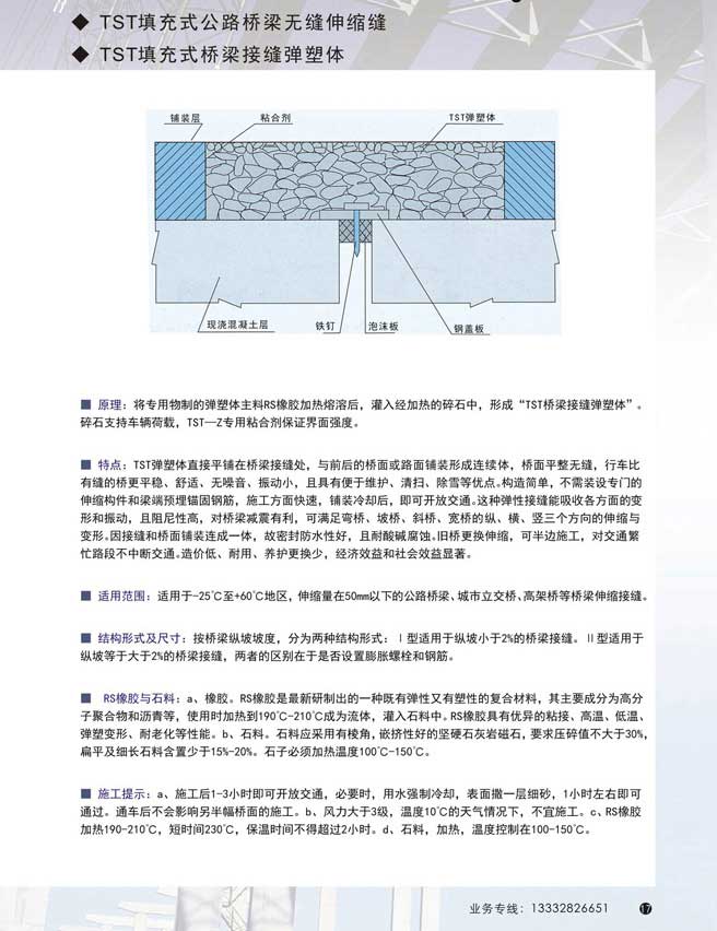 TST填充式公路橋梁無(wú)縫伸縮縫